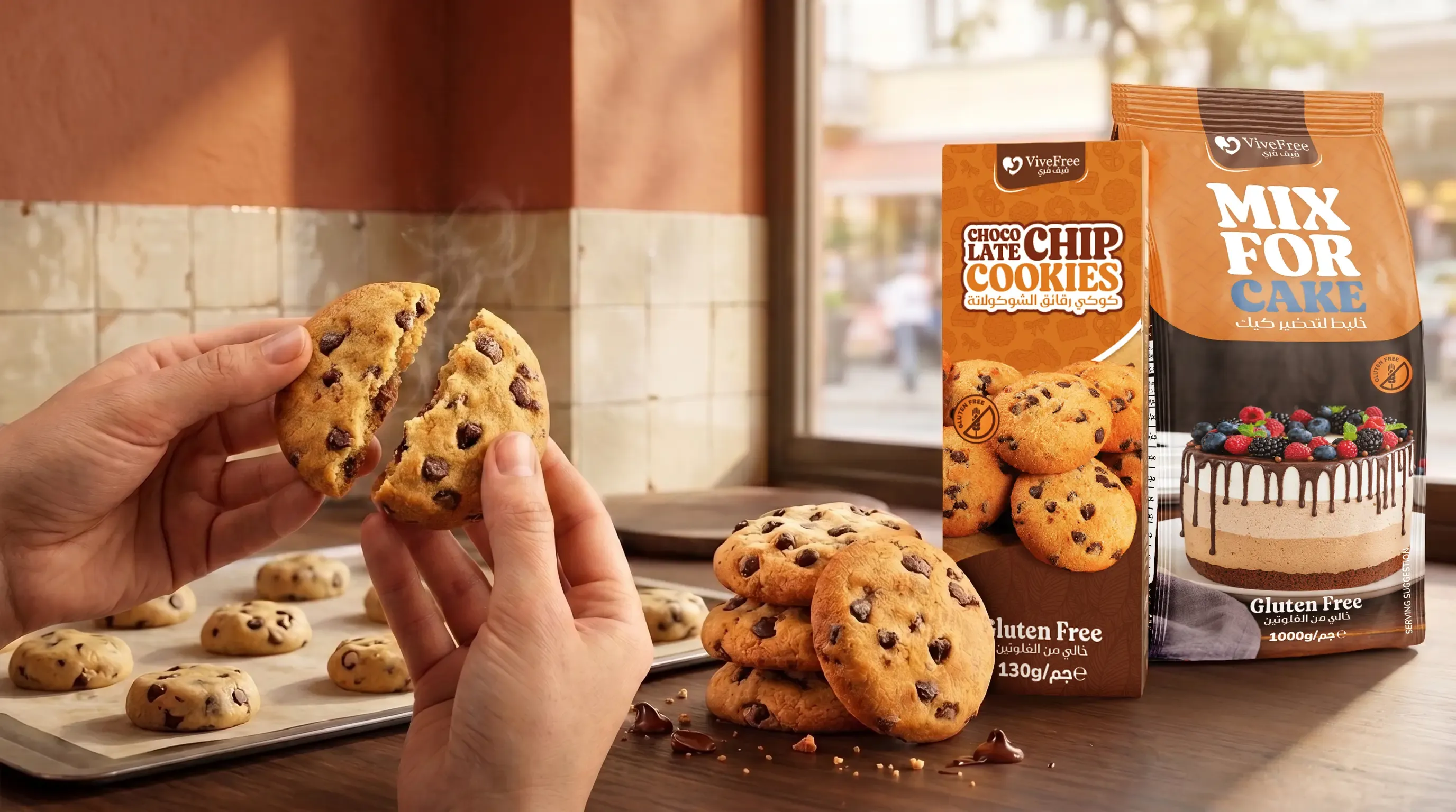 Vive Free gluten-free chocolate chip cookies and cake mix